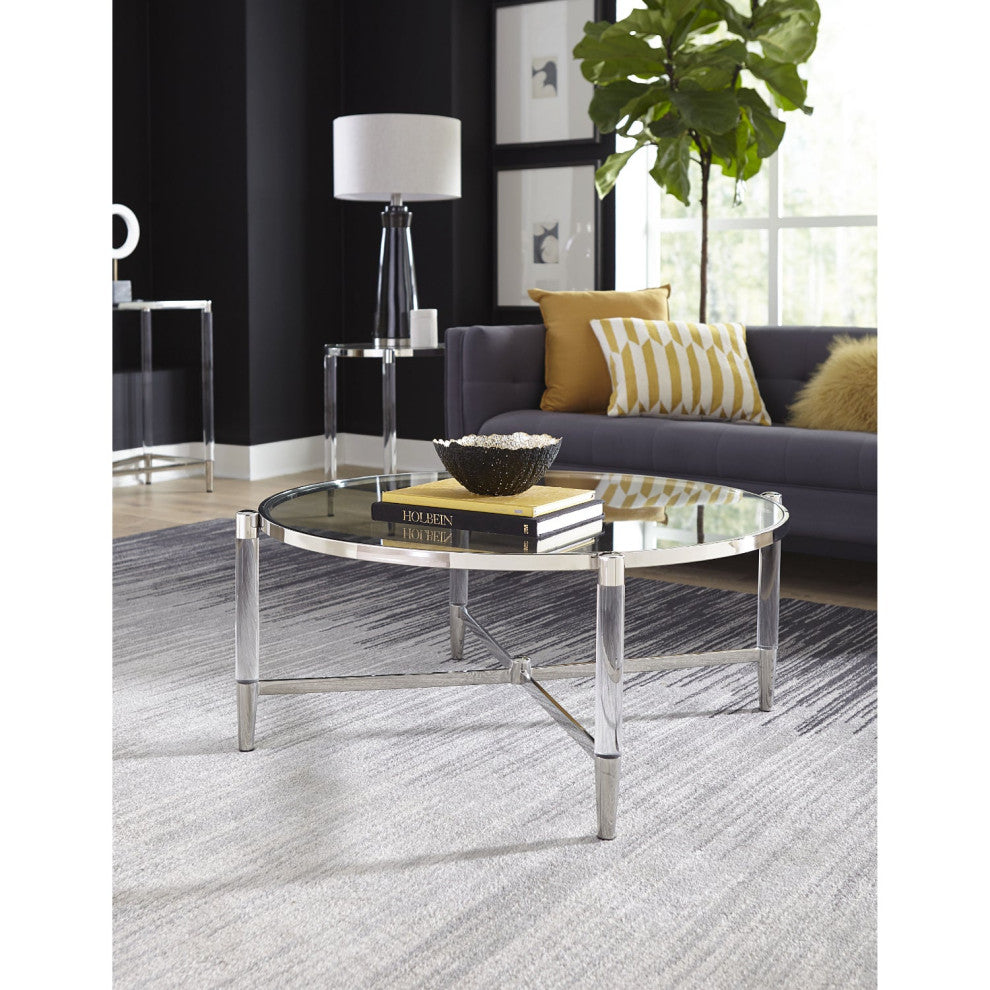Modus Mariyln 3 PC Round Coffee & 2 End Table in White