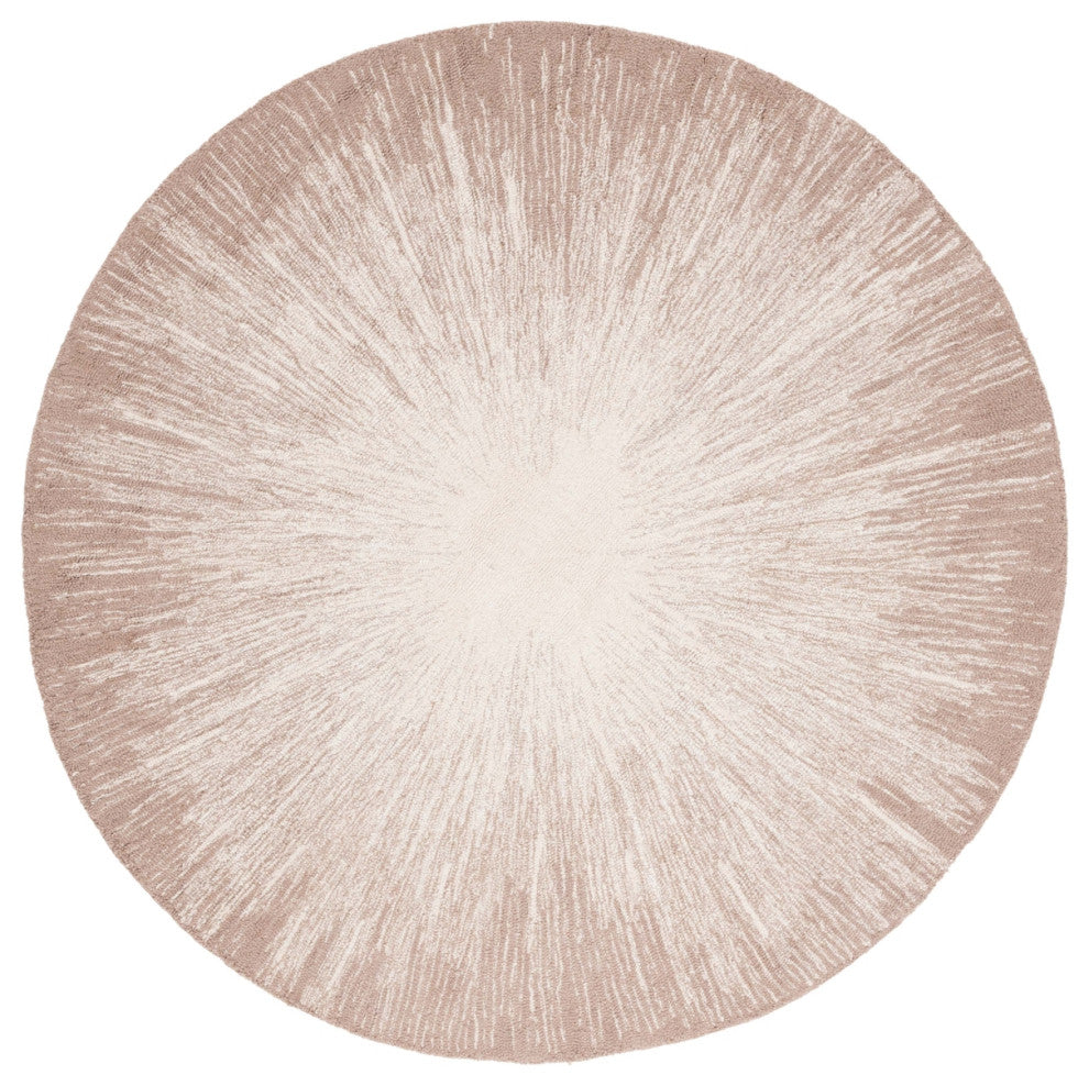 Safavieh Couture Abstract Collection ABT375 Area Rug, Ivory/Dark Beig, 6' Round