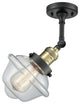 Small Oxford Semi-Flush Mount, Black Antique Brass, Glass: Clear