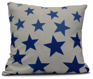 Just Stars, Geometric Print Pillow, Blue, 16"x16"