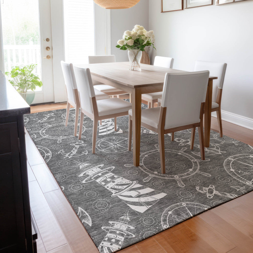 Addison Premium Washable Mayfield AMF154 Gray 3' x 5' Rug