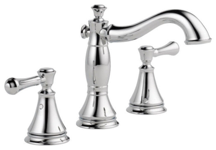 Delta Cassidy Two Handle Widespread Bathroom Faucet, Polished Chrome
