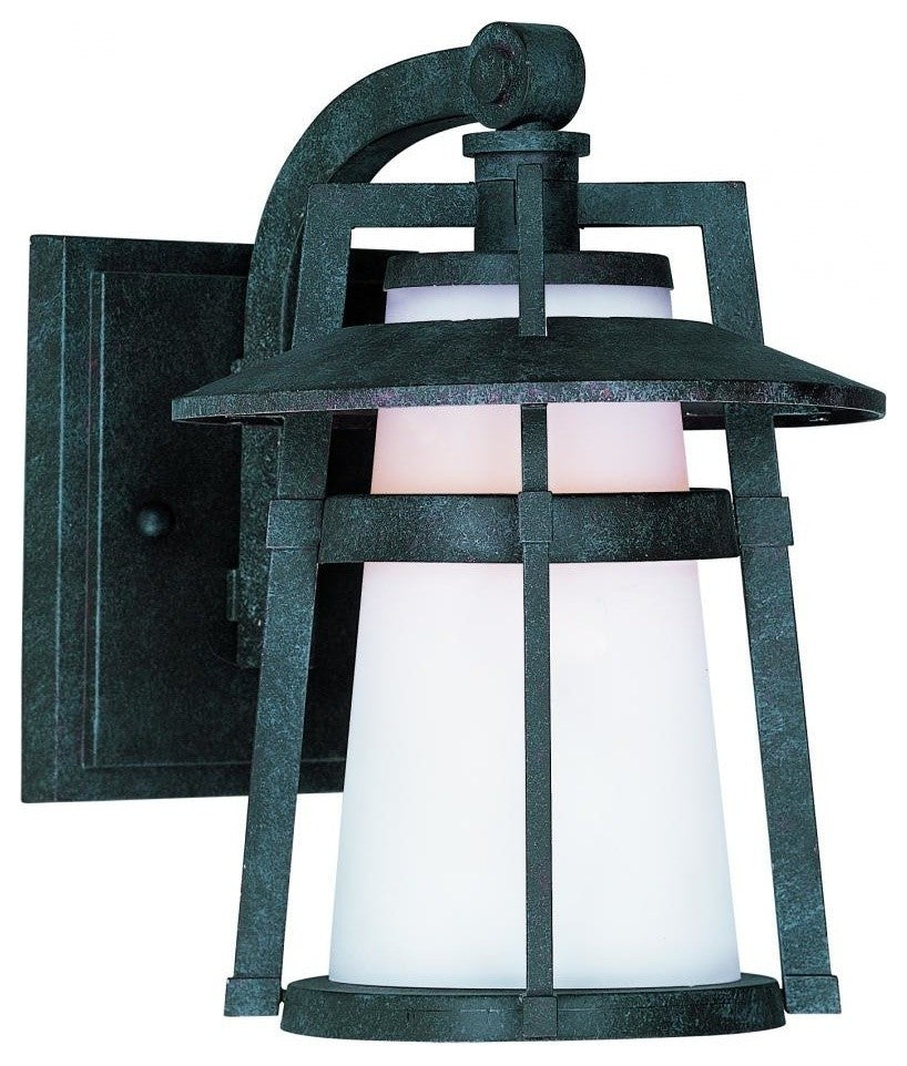 Maxim Calistoga One Light Satin White Glass Adobe Wall Lantern