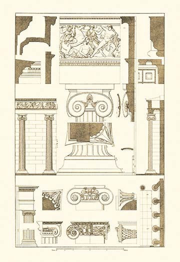 Ionic Capitals - Gallery Wrapped Canvas Art 12" x 18"