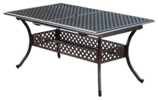 GDF Studio Ariel Outdoor Patina Copper Finish Expandable Dining Table