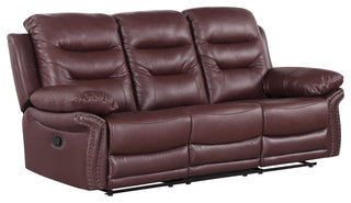 Anders Leather Air Match Recliner Collection Burgundy 2 Piece With Console
