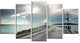 "Vintage Pathway into the Ocean" Sea Bridge Wall Artwork, 5 Panels