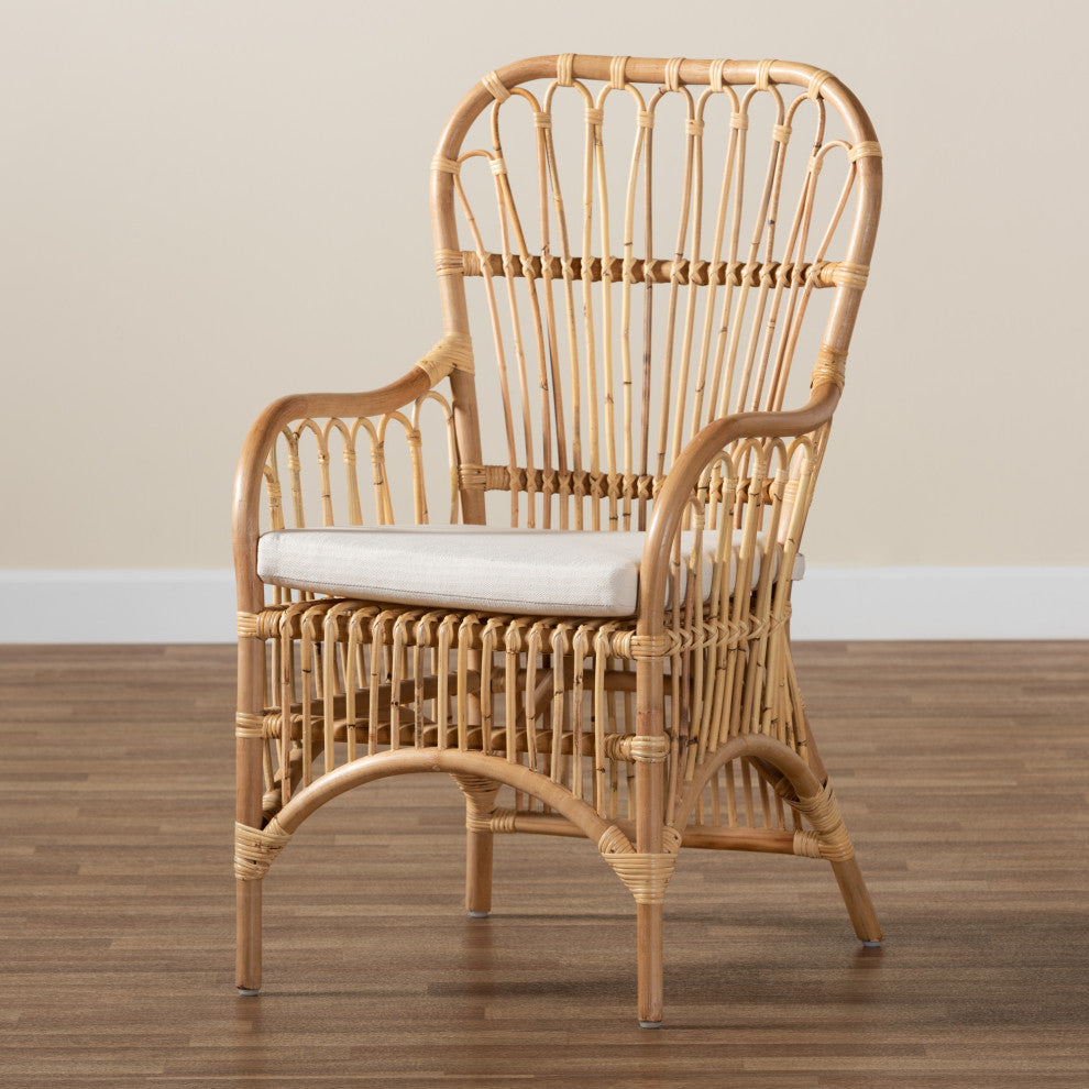 Aya Modern Natural Finished Rattan Armchair