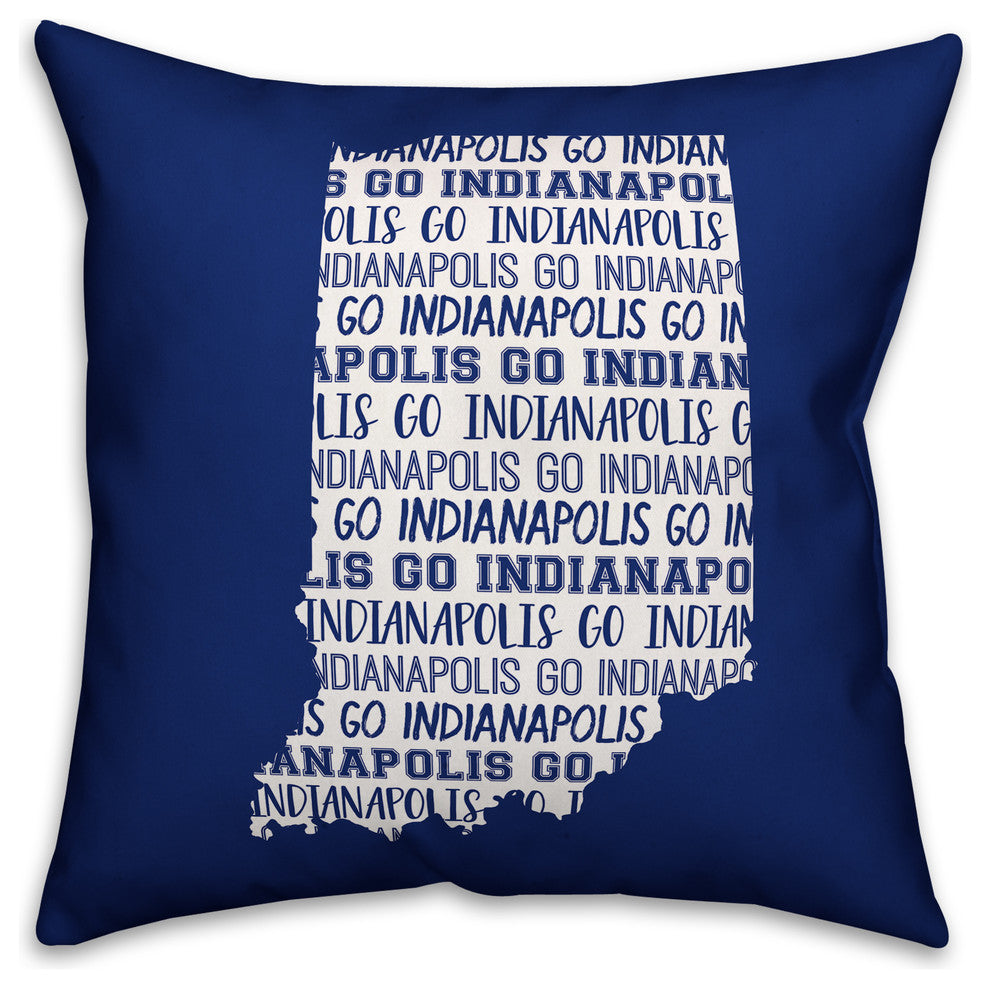 Blue Indiana Go Team 16x16 Spun Poly Pillow