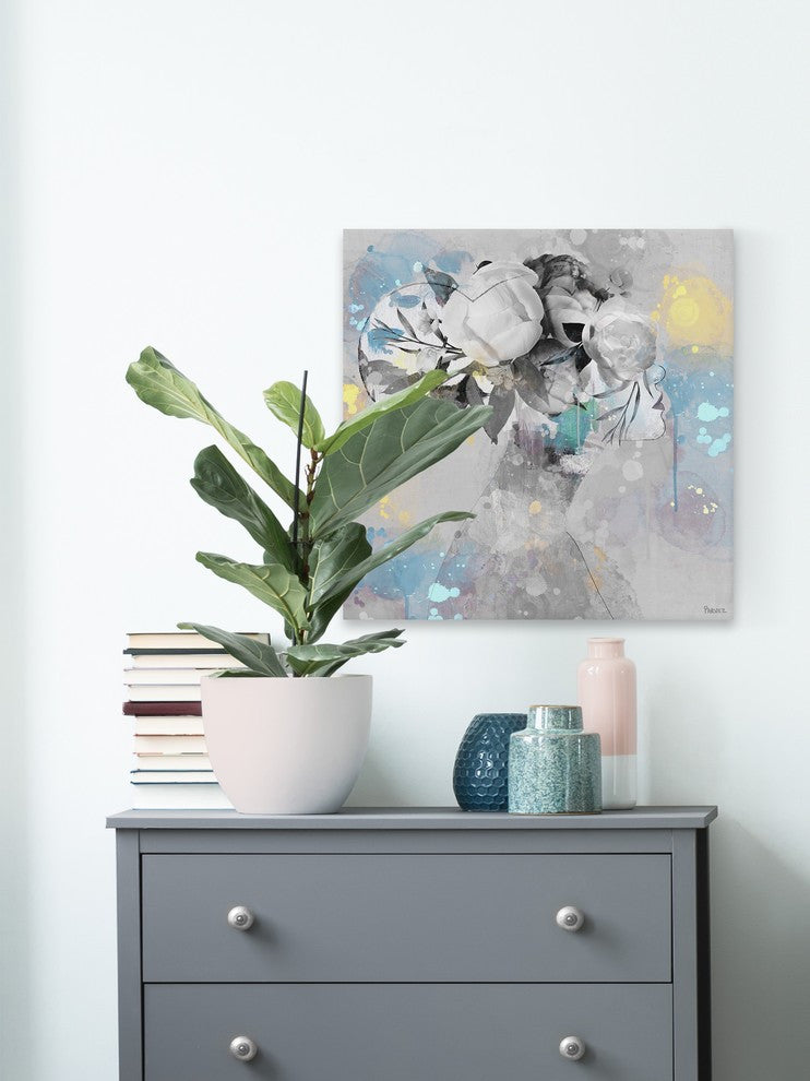 "Elegant Bun II" Painting Print on Wrapped Canvas, 48"x48"