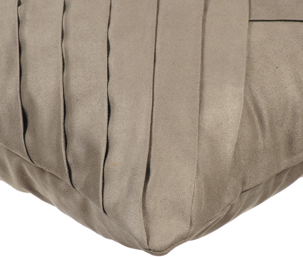 Gray Decorative Pillow Covers 14x14 Suede Fabric, Stone Gray No Limits No Lines