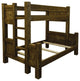 Barnwood Style Timber Peg Bunk Bed, Driftwood, Twin Over Full