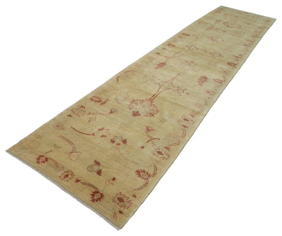 Rug N Carpet - Hand-Knotted Oriental 3' 1" x 14' 6" Runner Oushak Area Rug