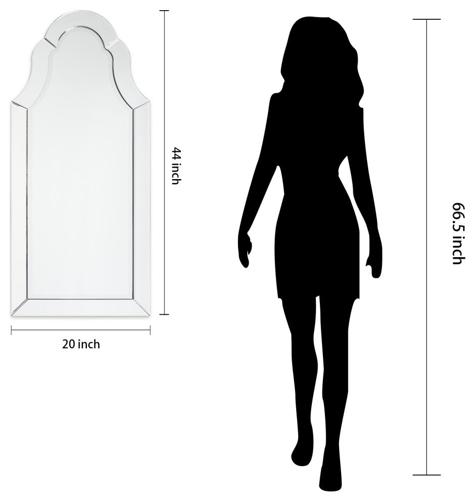 Elegant Beveled Rectangular Wall Mirror, Vanity, Bedroom Mirror, 20"x44"