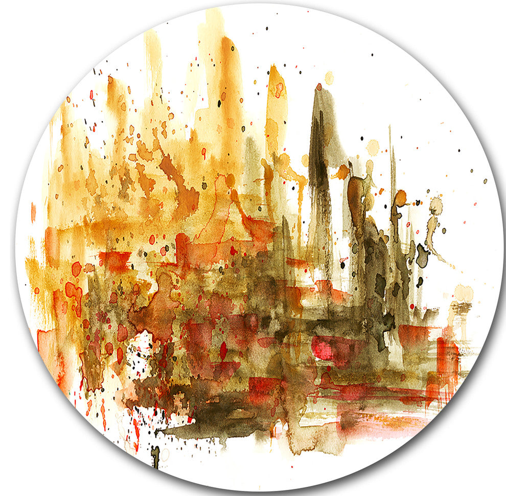 Abstract Composition Art, Abstract Round Wall Art, 23"