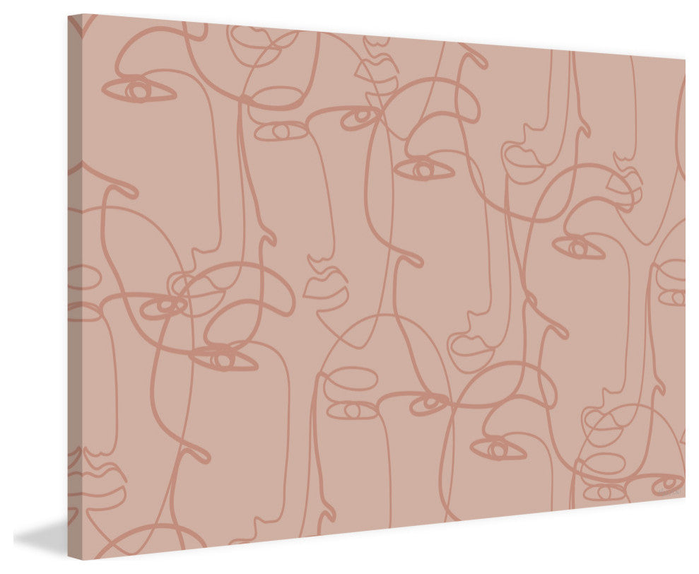 "Mirror Faces" Painting Print on Wrapped Canvas, 12x8