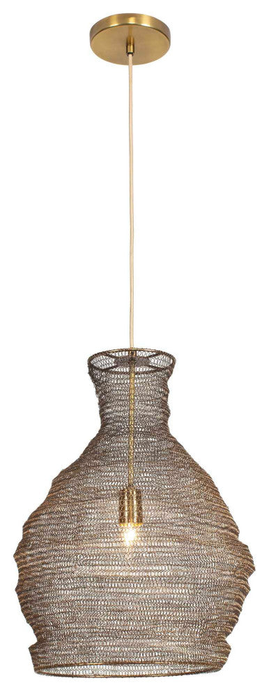 Uttermost Murmur Woven Brass 1 Light Pendant