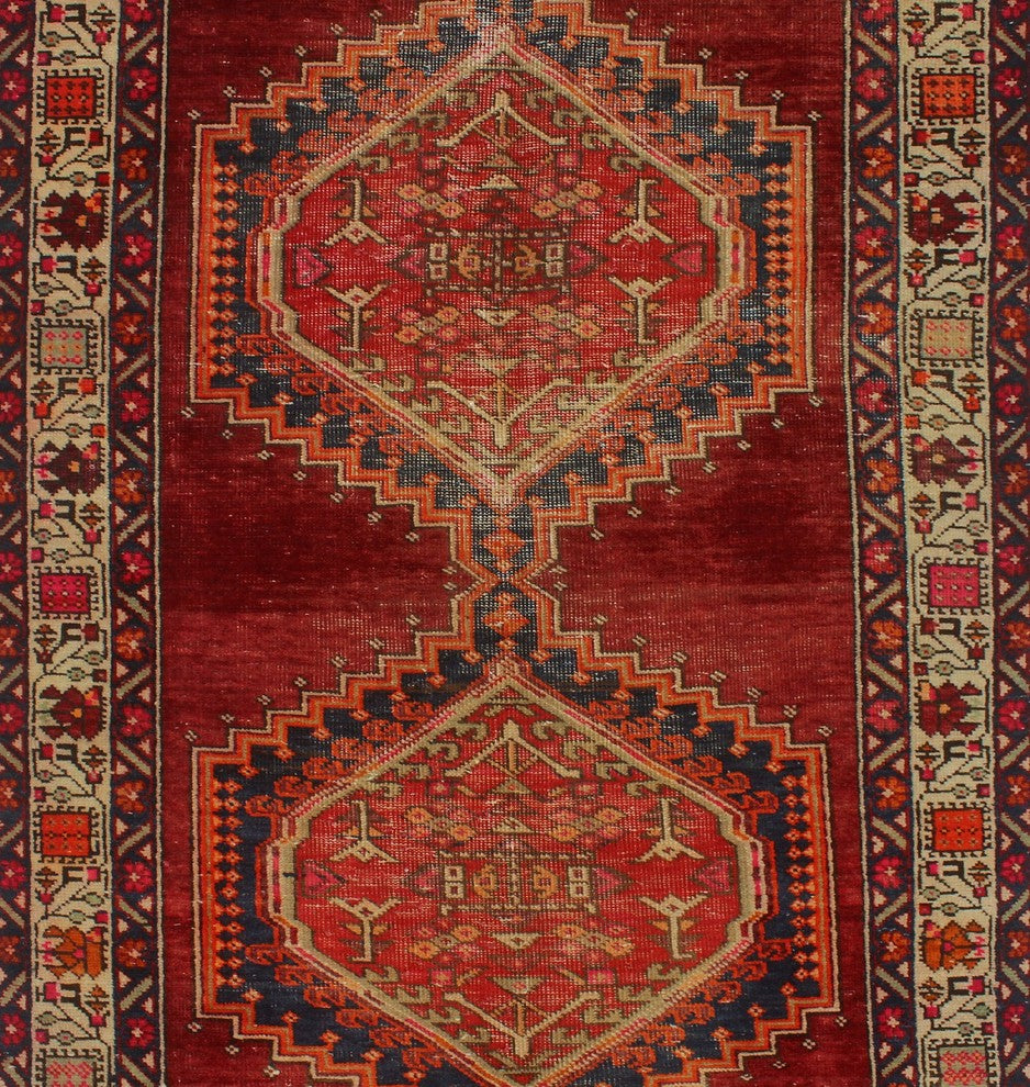 Vintage Distressed Alanna Red Runner 3'7"x10'5"