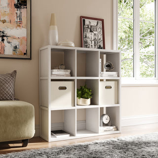 Solid Wood 9 Cube Storage Organizer, White