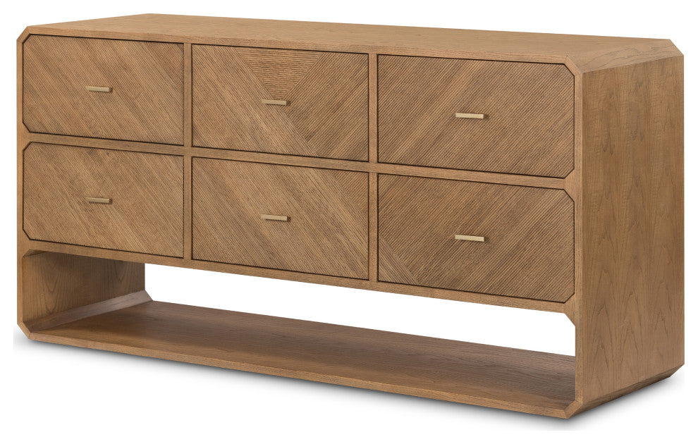 Caspian 6 Drawer Dresser-Nat Ash Veneer