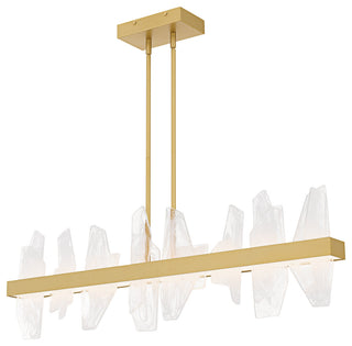 Quoizel PCAUR142 Aurelia 42"W LED Abstract Linear Chandelier - Soft Gold