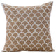 Beige Throw Pillow Covers 16"x16" Cotton, Jute Trellis