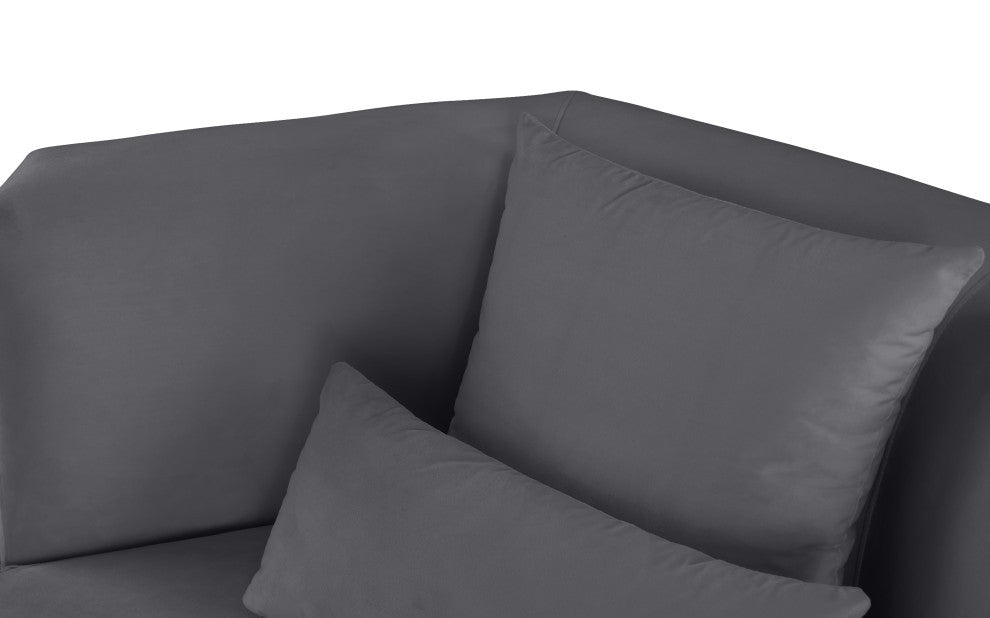 Marquis Velvet Upholstered Set, Gray, Chair
