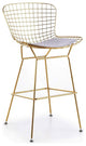 Bertoia Counter Stool, Gold/White