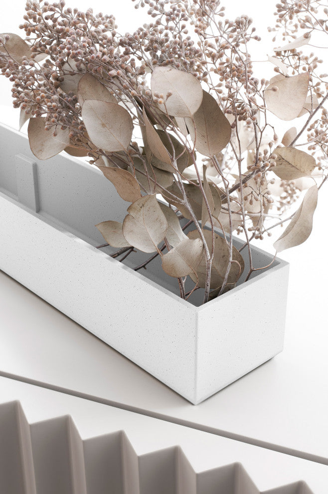 GEO Series Plastic Planter, White, Short, 1 Pack