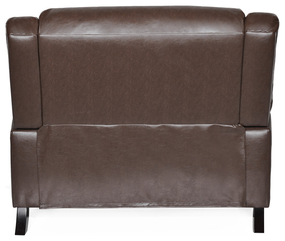 Upham Faux Leather Oversized Pushback Recliner, Dark Brown/Espresso
