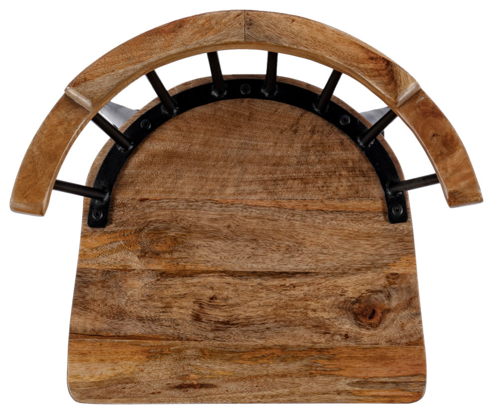 Merrick Wood and Iron Spindle Bar Stool