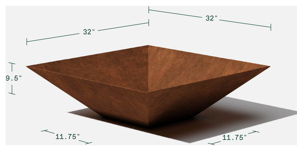 Metallic Series 32" Square Bowl Planter