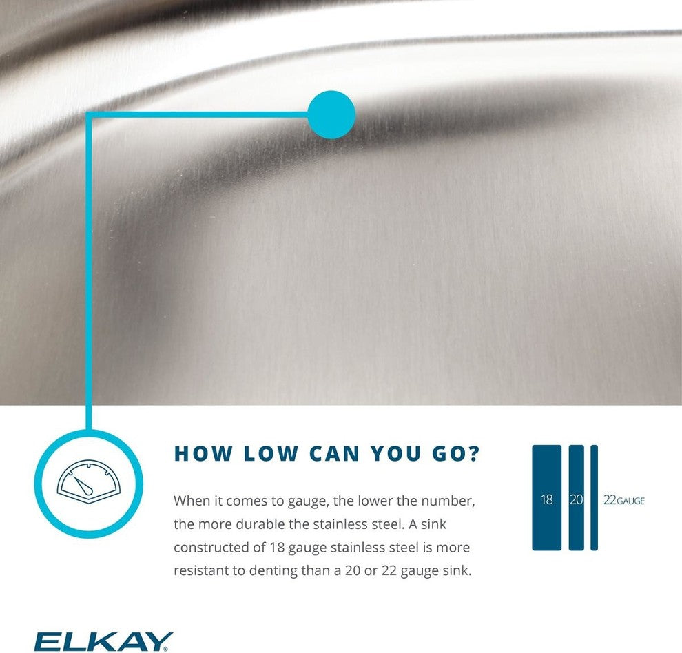 Elkay SCUH1012SH ELKAY RESIDENTIAL1 Basin Undermount Bar Sink Hammered Mirror