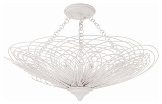 Crystorama Doral 6 Light Matte White Semi Flush Mount