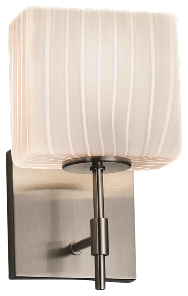 Fusion Union 1-Light Short Wall Sconce, Rectangle, Ribbon Shade