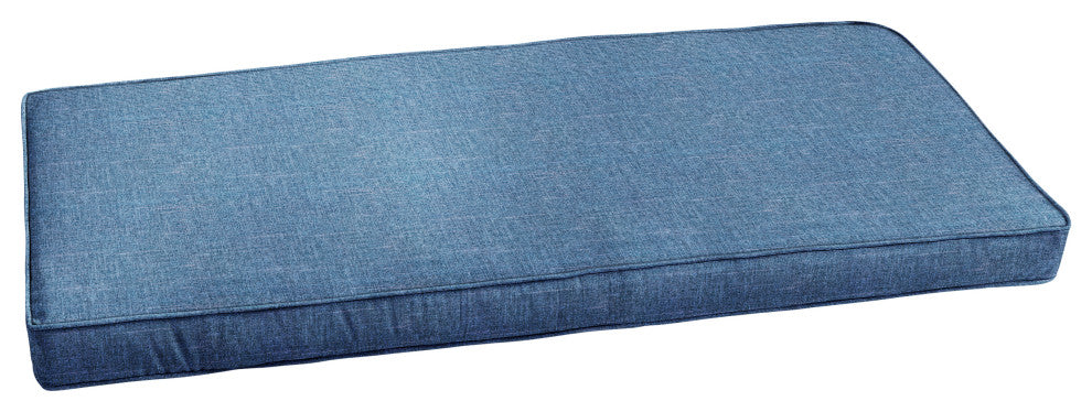 Blue Outdoor Corded Bench Cushion, 45x18x2