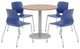 Olio Designs Round 42in Lola Dining Set - Cherry Table - Navy Chairs