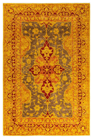 Overdyed, One-of-a-Kind Hand-Knotted Area Rug Brown, 6'1"x9'0"