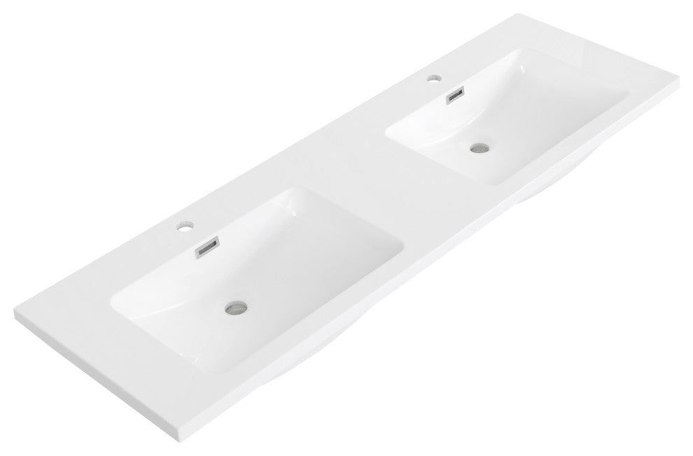 59" Solid Surface Resin Streamline K-1203-DBL-59 Vanity Top