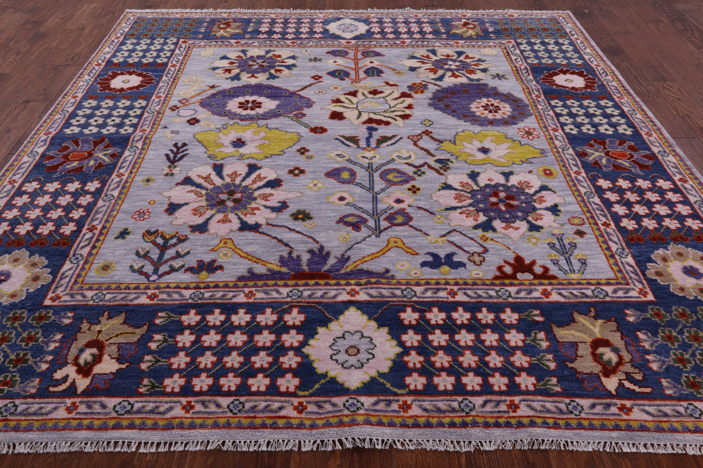 9' Square Turkish Oushak Handmade Wool Rug - Q15839
