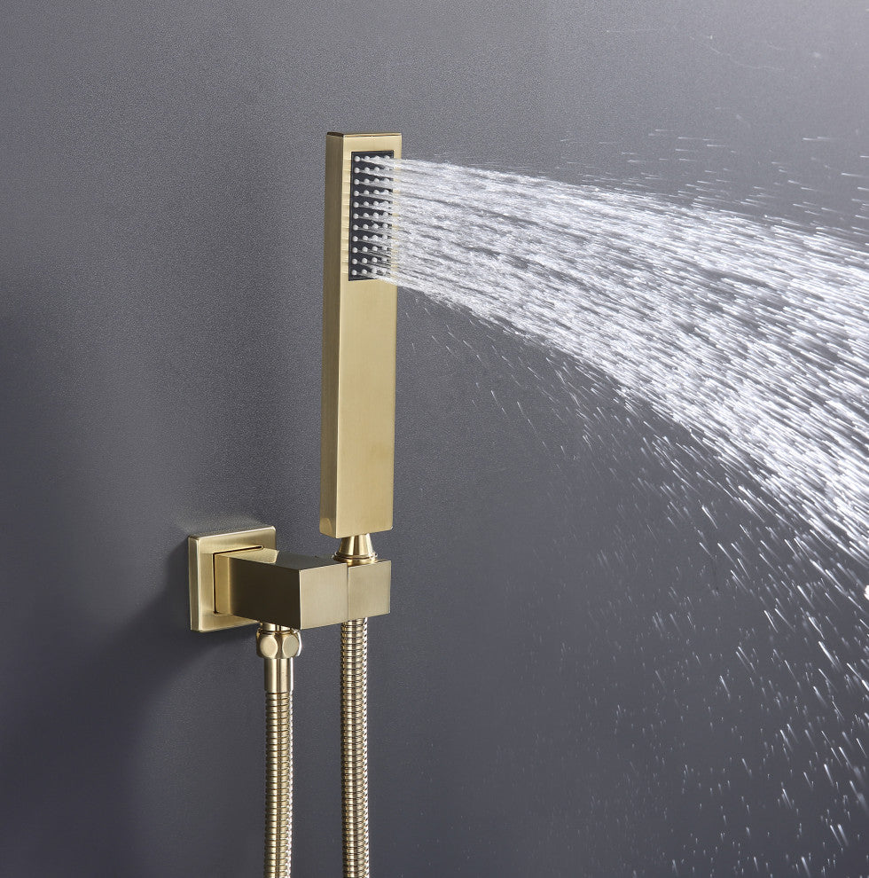 Alam Empolo 8" Wall mount Rain Shower Set, Gold