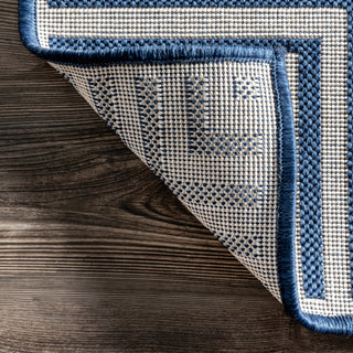 Nuloom Asha Simple Border Indoor/Outdoor Striped Area Rug, Navy 3'6"x5'