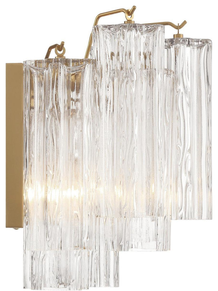 CRYSTORAMA Addis 2 Light Aged Brass Wall Mount