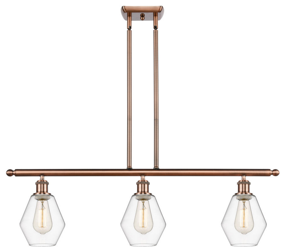 Innovations 516-3I-AC-G652-6-LED 3-Light Island Light, Antique Copper