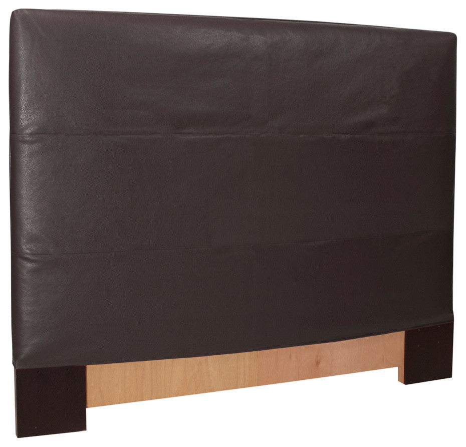 Black Faux Leather Headboard Slipcover, 64"x53"x3"