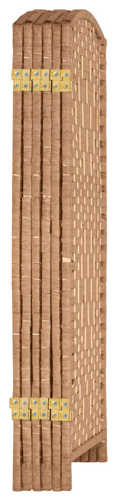 3 ft. Short Diamond Weave Fiber Room Divider Natural 6 Panel
