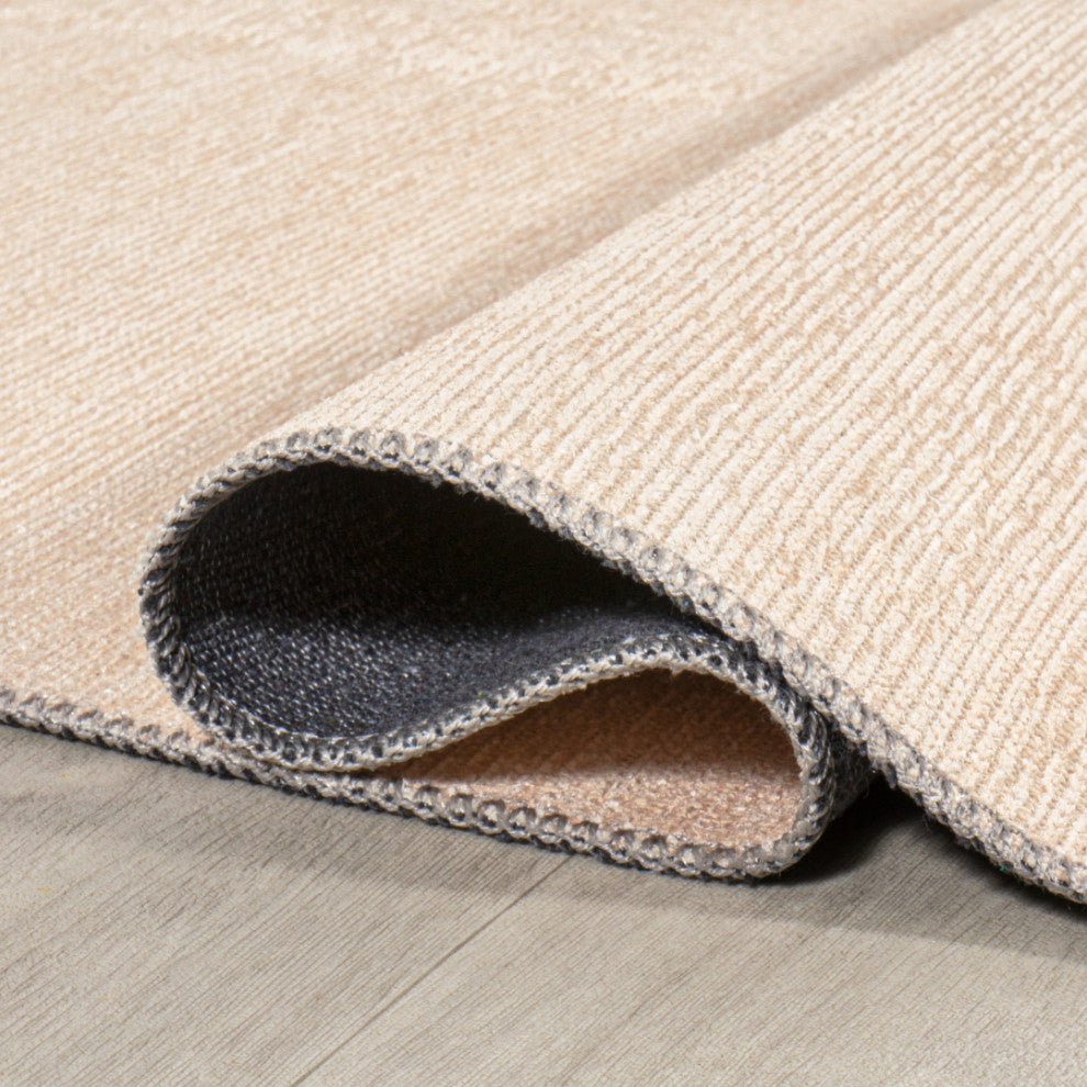 Demie Minimalist Graphic Circle Machine-Washable Area Rug, 3x5