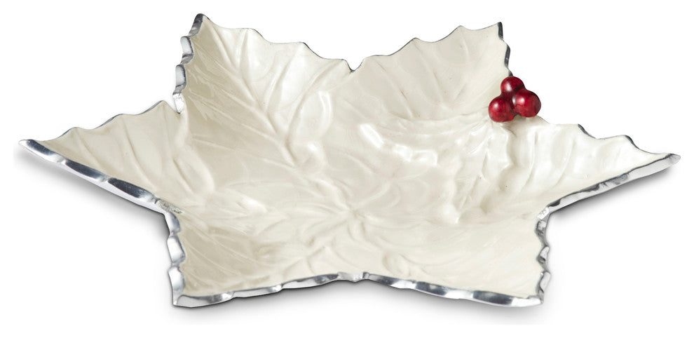 Holly Sprig 12" Starflake Bowl
