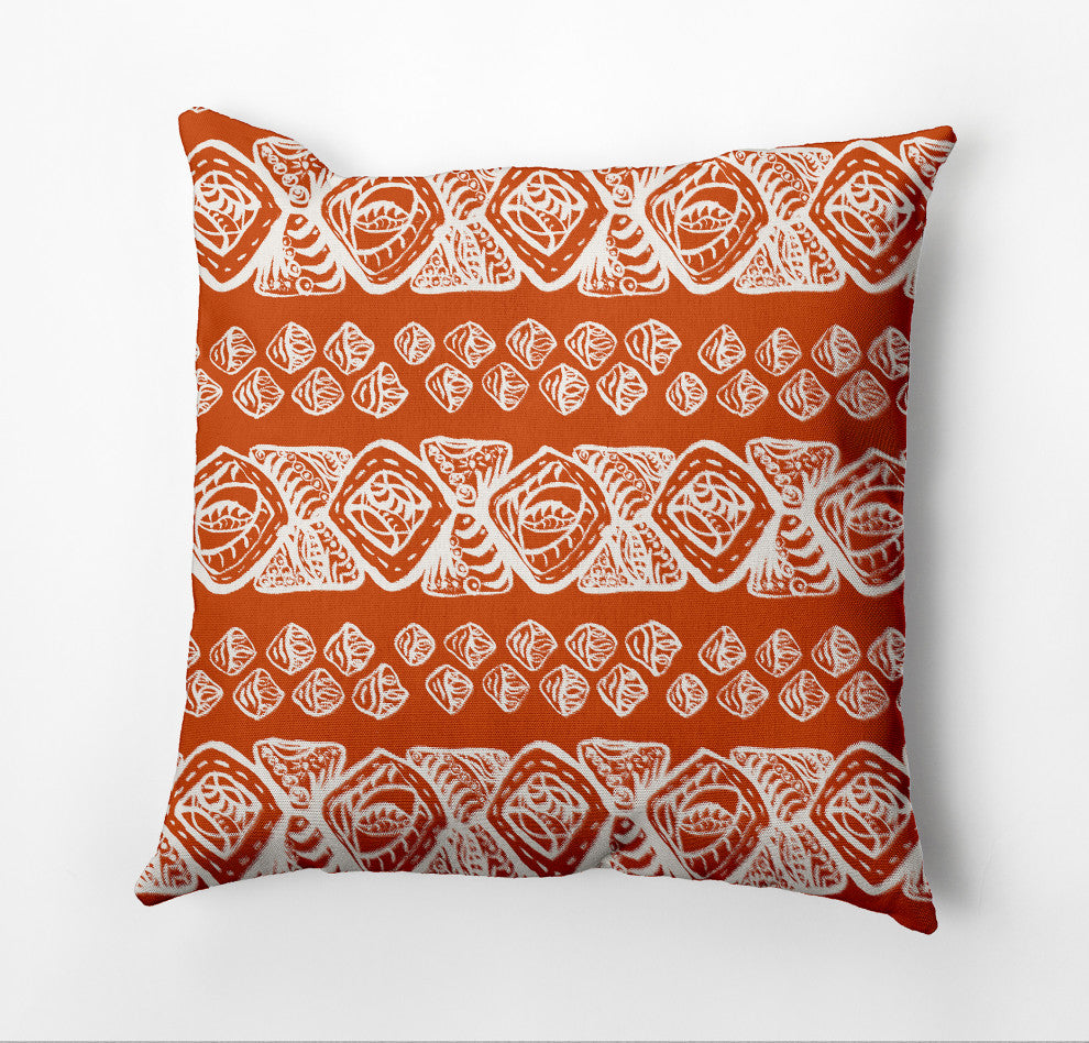 Tribal Geo Pillow, Orange, 26"x26"