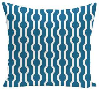 Nuts And Bolts, Decorative Geometric Print Pillow, Turquoise, 26"x26"